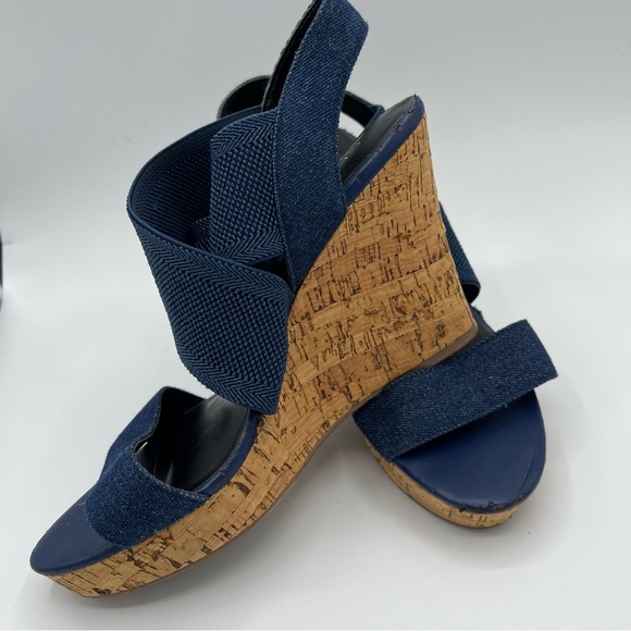Charles David Women Blue Wedge Sandal US 8.5 - Picture 5 of 14